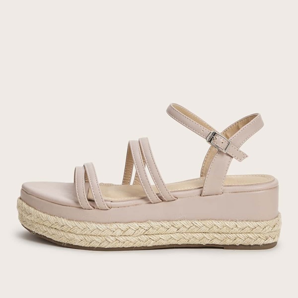 

Open Toe Strappy Wedges, Beige