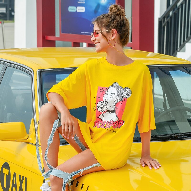 

Figure Graphic Oversized T-Shirt, Yellow bright