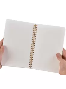 1pc Kraft Paper Cover Spiral Notebook - Khaki - View 3