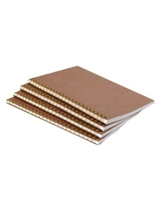 1pc Kraft Paper Cover Spiral Notebook - Khaki - View 4
