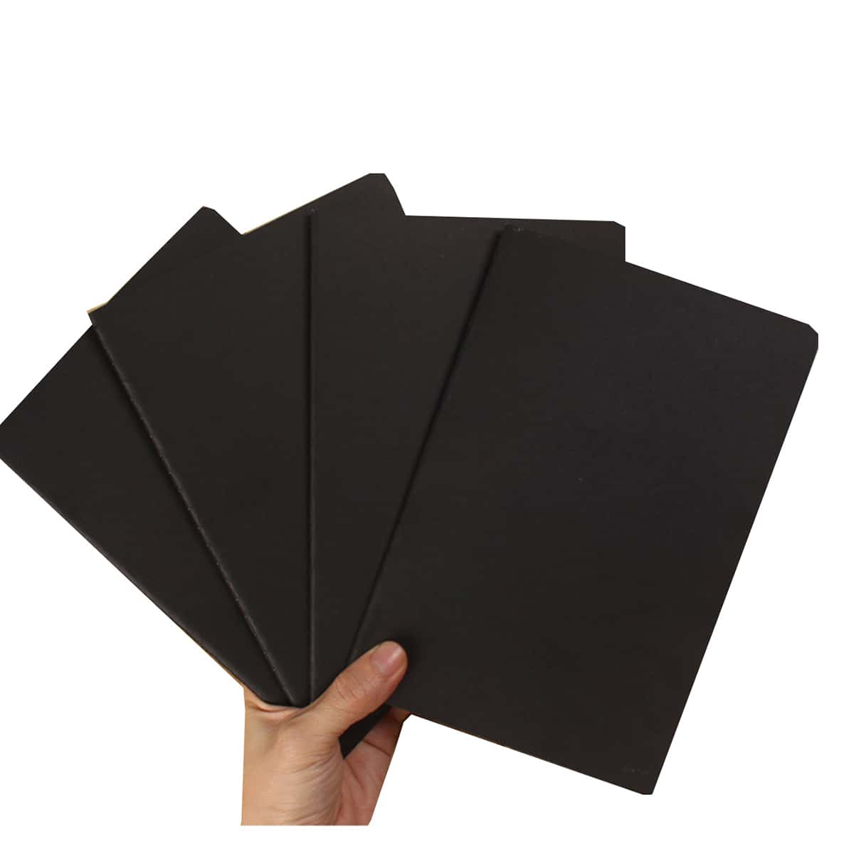 

1pack Solid Cover Notebook, Black