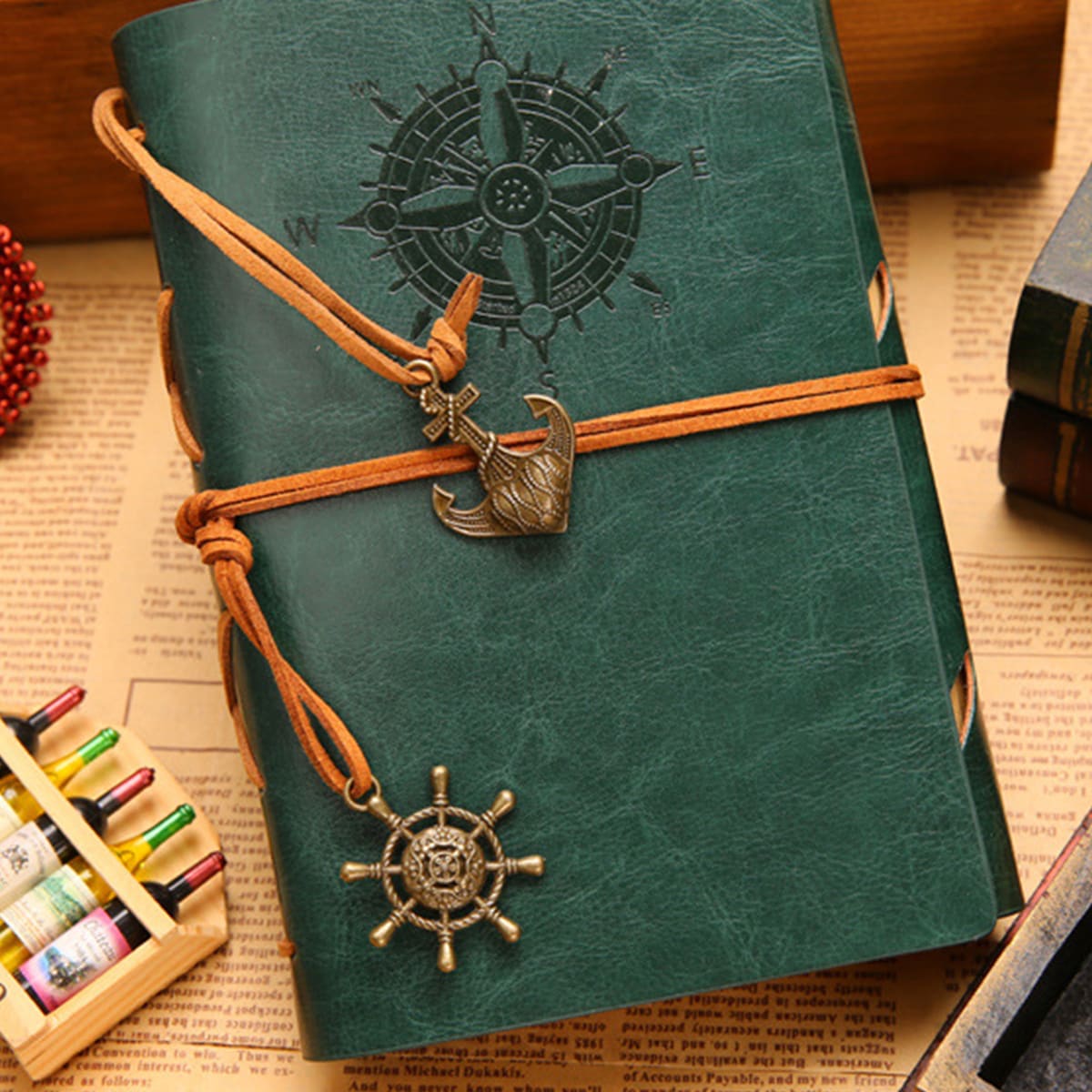 

1pack PU Cover Notebook With Pendant, Multicolor