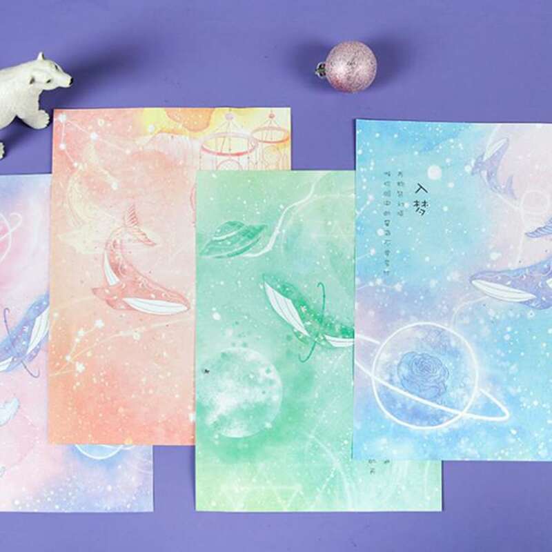 

3pcs Random Whale Print Writing Paper & 6pcs Envelope