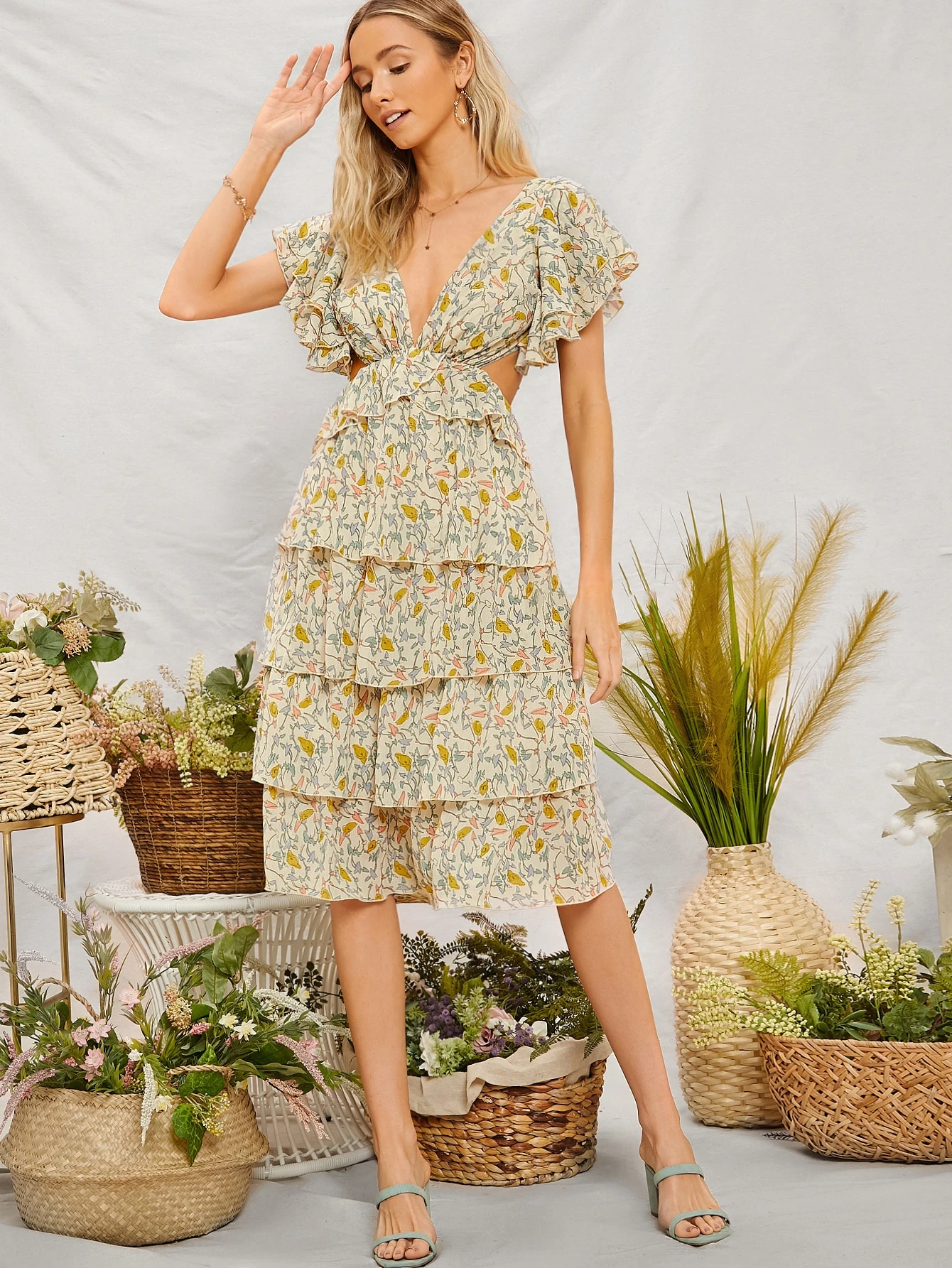 layered floral dress