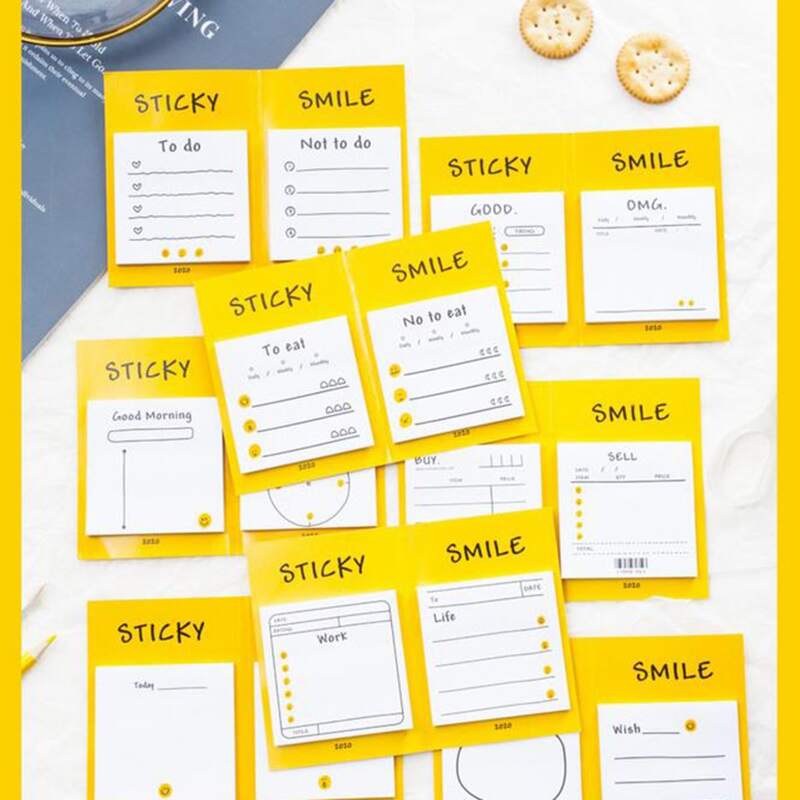 

1pack Random Smiley Face Print Sticky Note