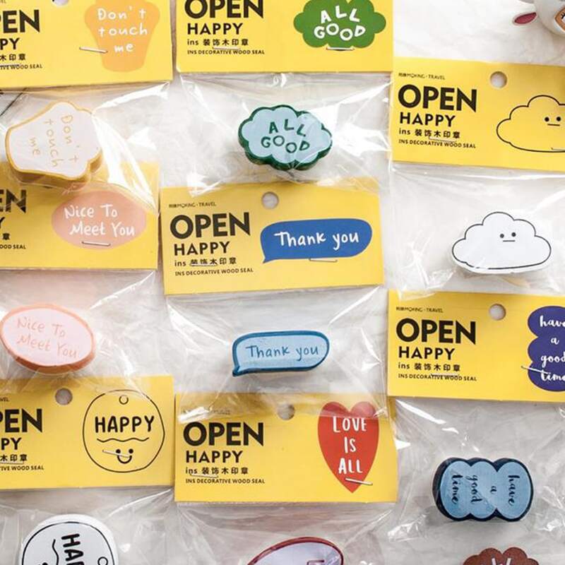 

1pc Slogan Graphic Wooden Stamp