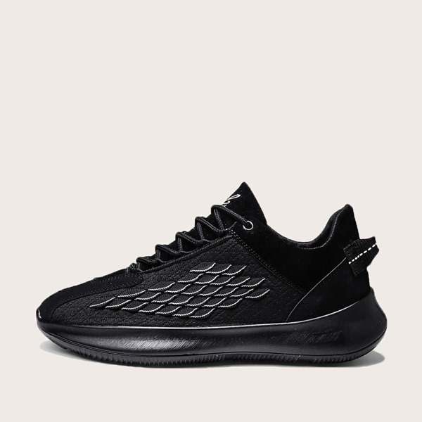 

Men Lace-up Front Wide Fit Sneakers, Black