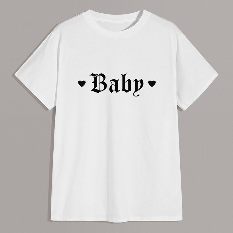 

Guys Heart & Letter Graphic Tee, White