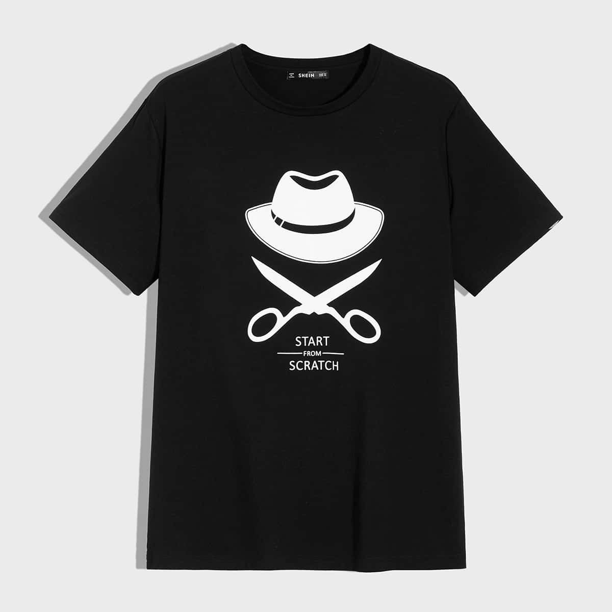 

Guys Slogan Graphic Tee, Black