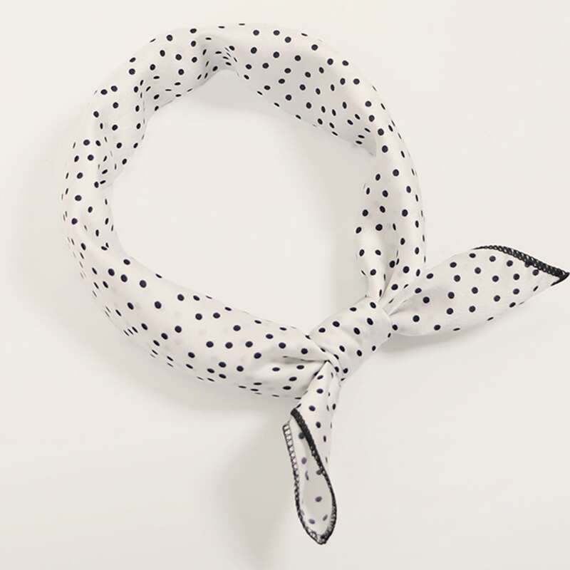 Polka Dot Pattern Bandana, Black and white