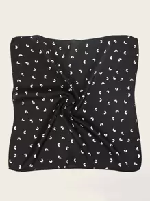 Heart Pattern Bandana - Black and White - View 3