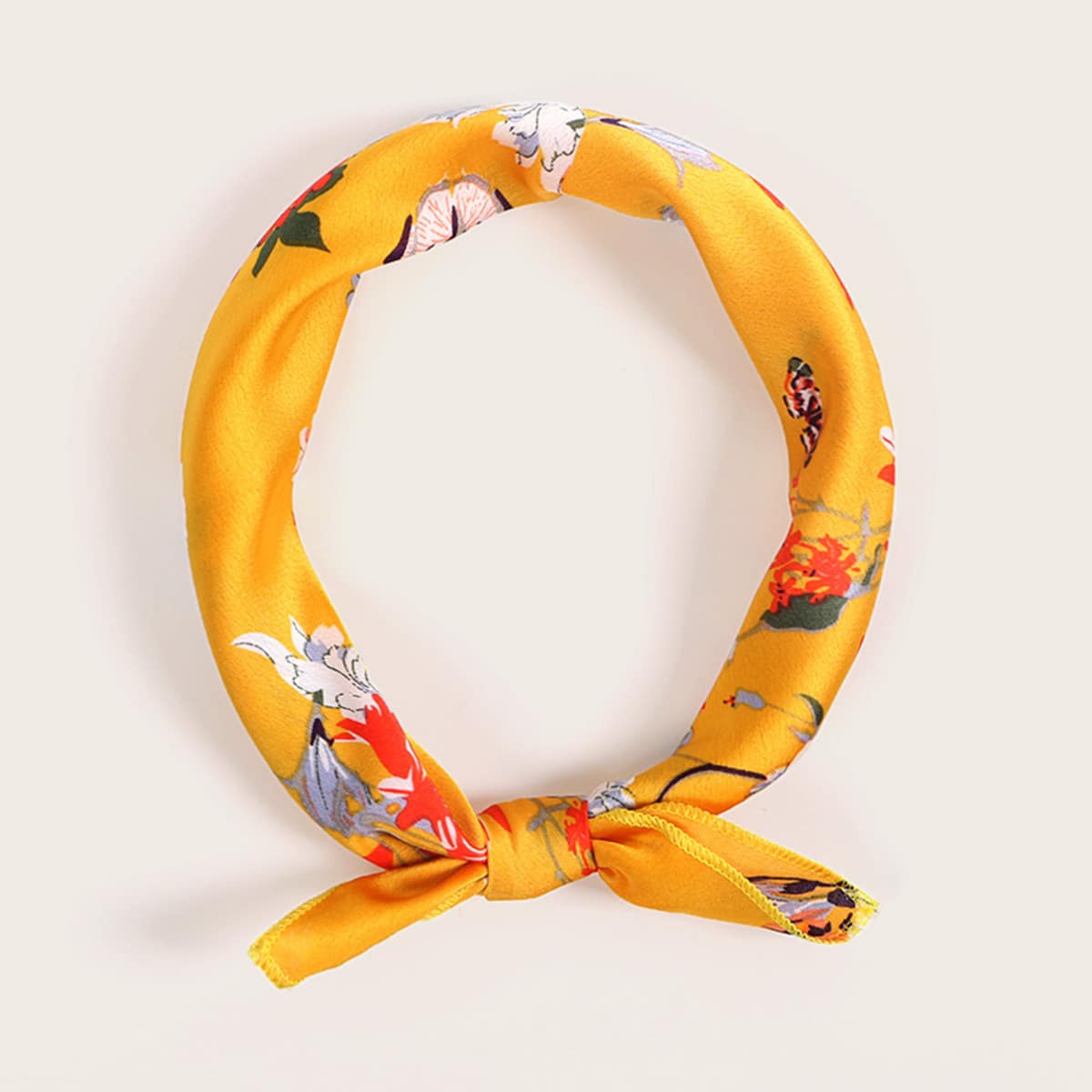 

Floral & Butterfly Pattern Bandana, Yellow