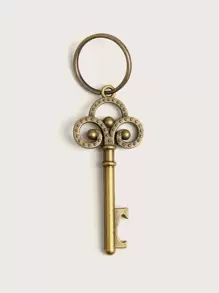 Key Design Keychain - Gold - View 1