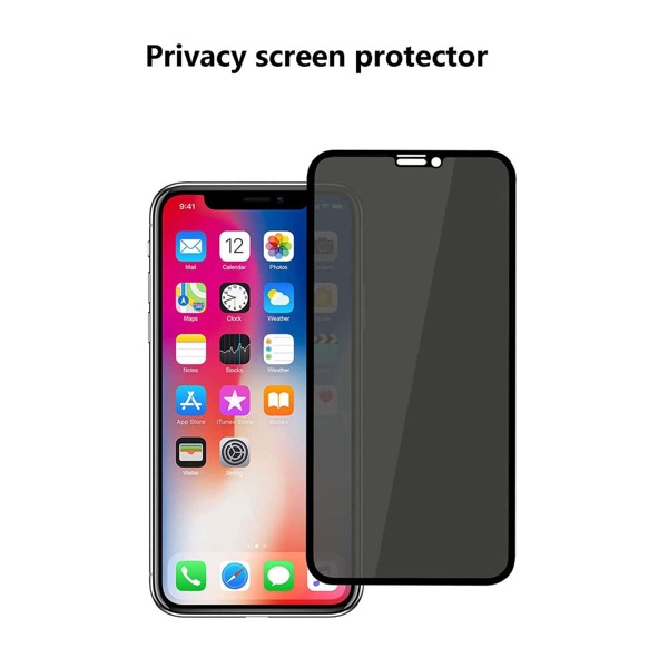 

Full Screen Privacy Protective iPhone Tempered Film, Black
