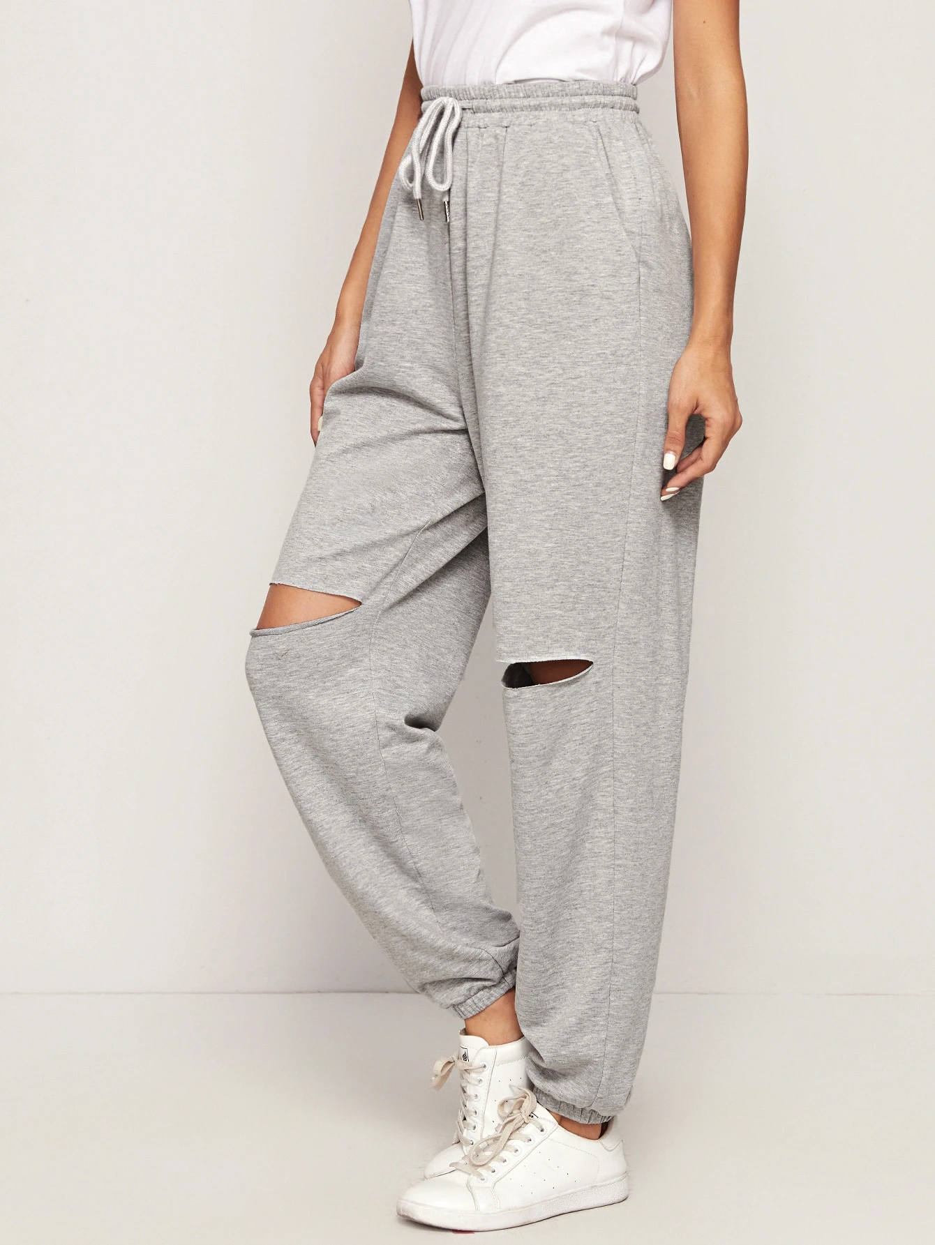 Butrends Pantalon de Jogging d/écontract/é /à Cordon Femme Pantalon Taille Elastique Pantalon de Jogging pour Sport Yoga et Fitness avec Poches 2 en 1
