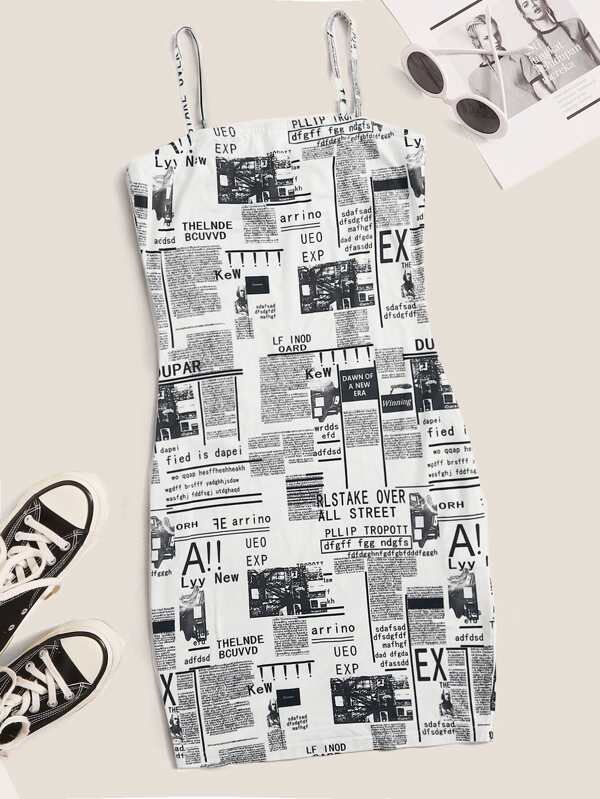 shein newspaper dress