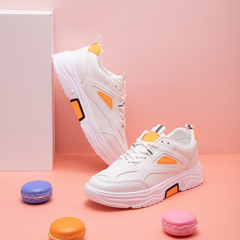 

Lace-up Front Sneakers, White