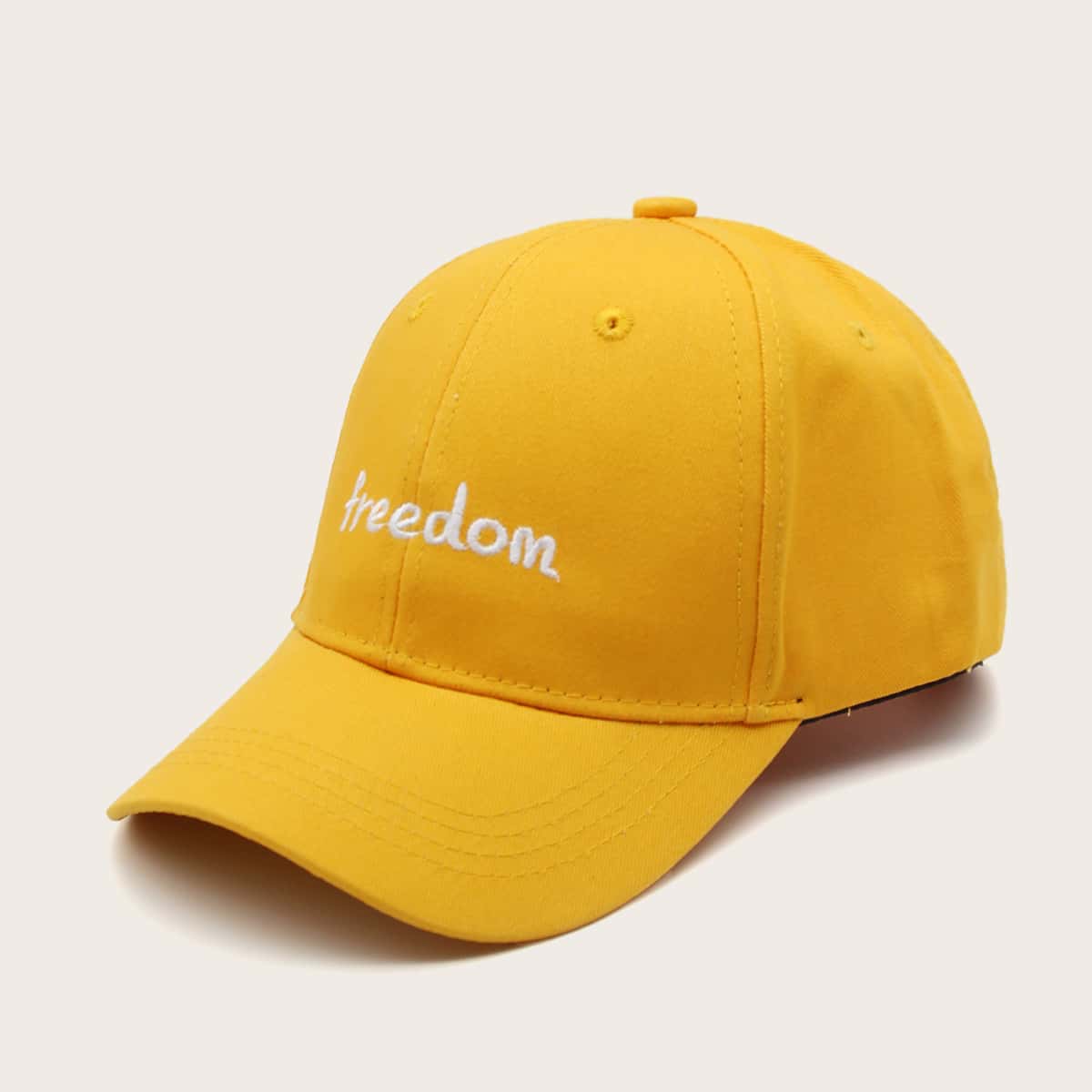 

Letter Embroidery Stitching Baseball Cap, Yellow
