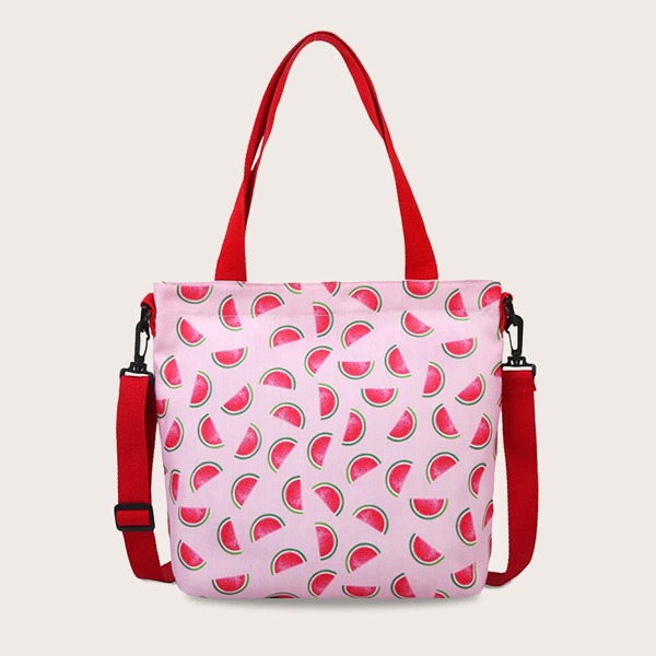 

Watermelon Print Tote Bag, Multicolor