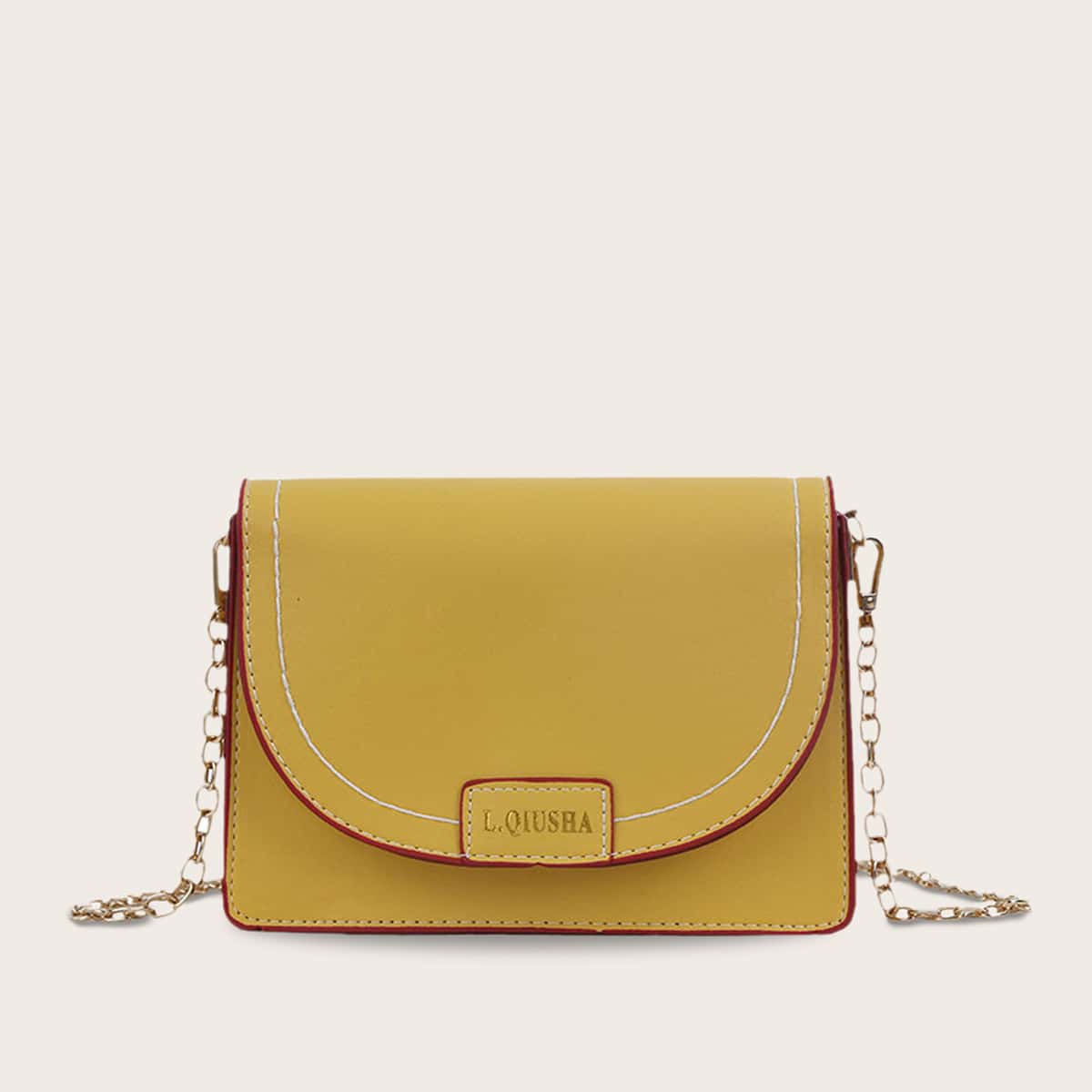 

Flap Chain Crossbody Bag, Yellow