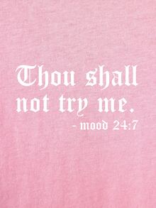 Plus Letter Graphic Crew Neck Tee - Pink - View 4