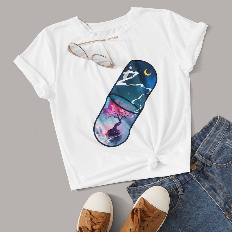 

Graphic Print Tee, White