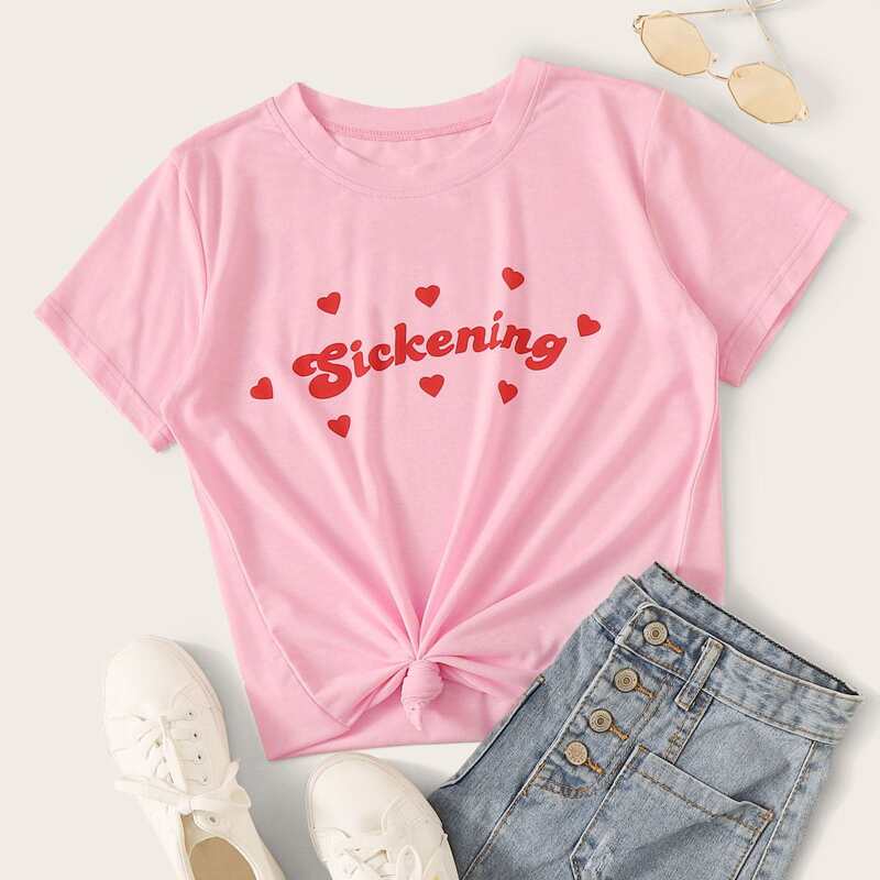 

Letter Graphic Pink Tee