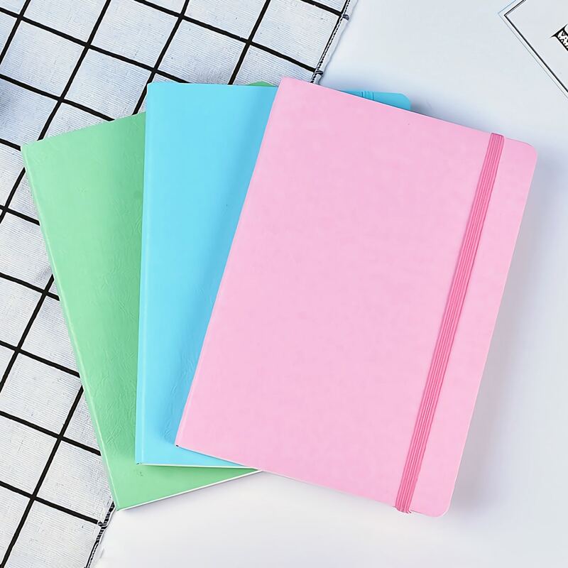 

1pack Random Solid Cover Notebook With Elastic Band