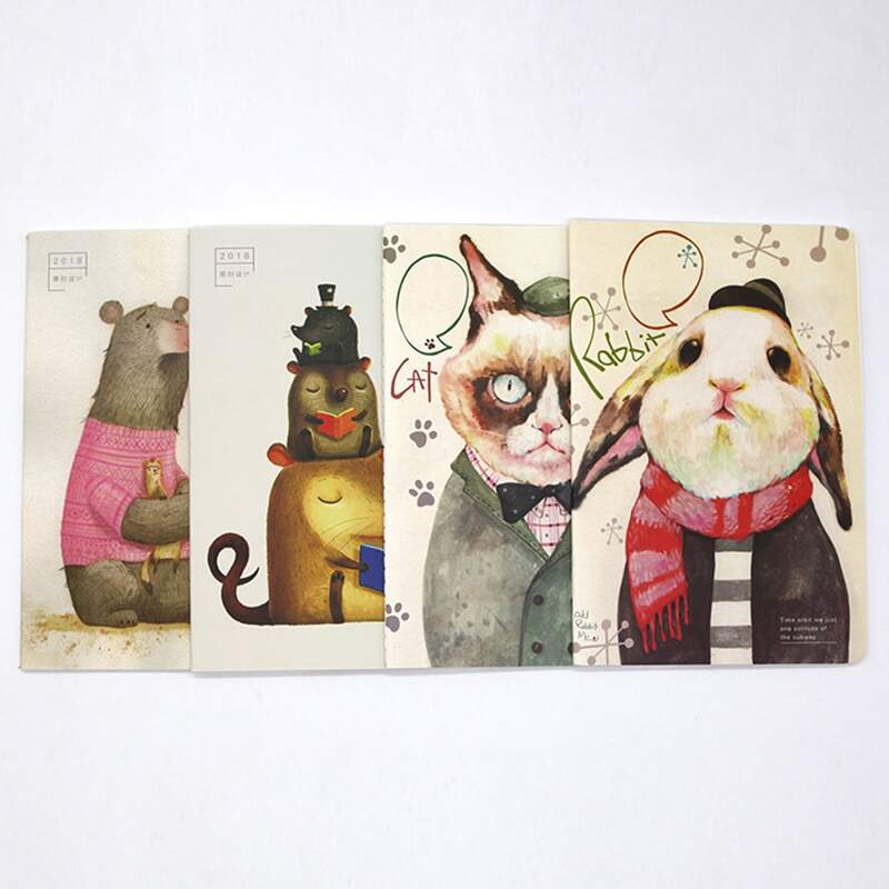

1pack Random Cartoon Animal Print Cover Notebook
