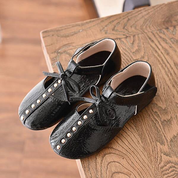 

Балетки с заклепками для девочек, Чёрный