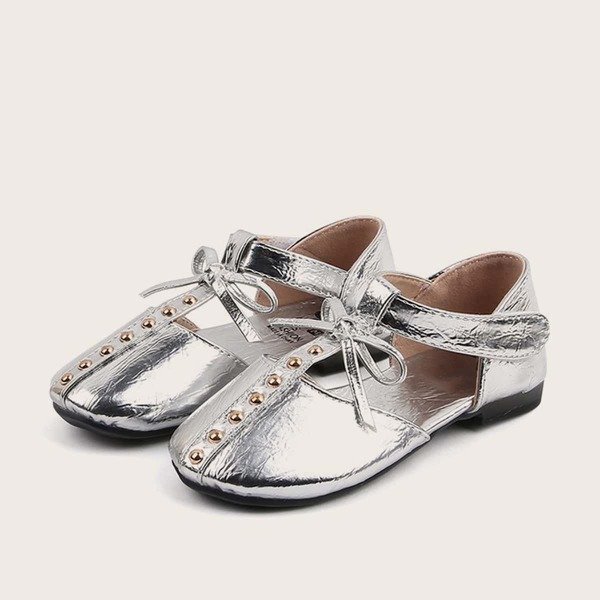 

Toddler Girls Studded Decor Flats, Silver