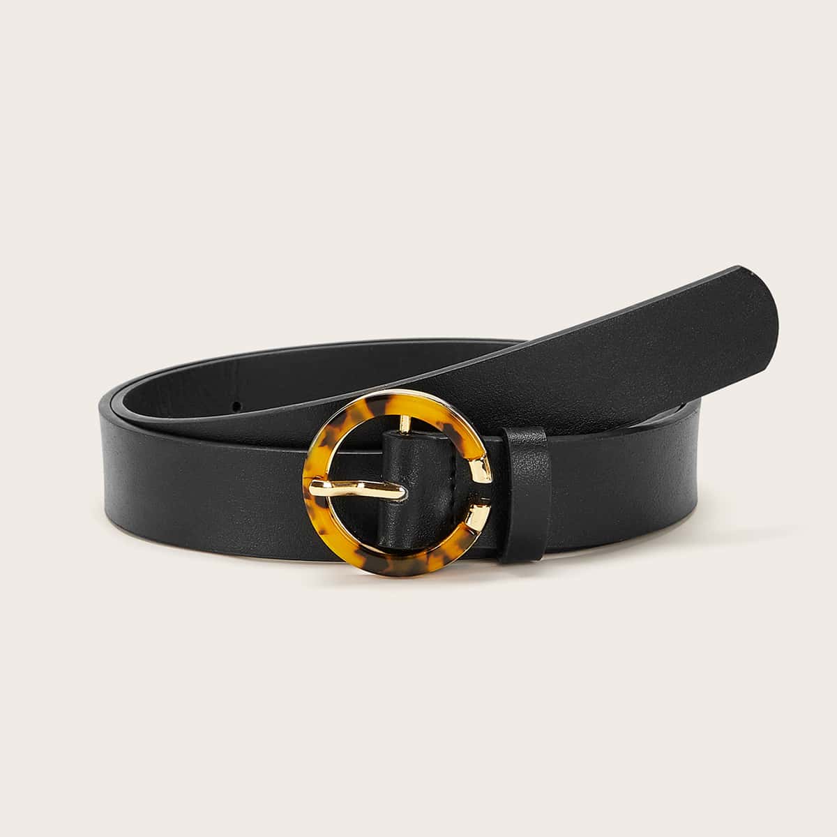 

Tortoiseshell Buckle Belt, Black