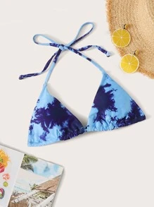 SHEIN Swim Top bikini halter triángulo de tie dye