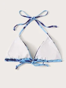 SHEIN Swim Top bikini halter triángulo de tie dye