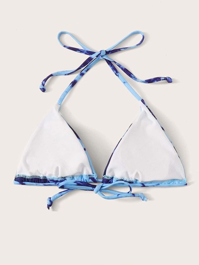 Tie Dye Triangle Halter Bikini Top