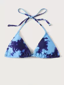 SHEIN Swim Top bikini halter triángulo de tie dye