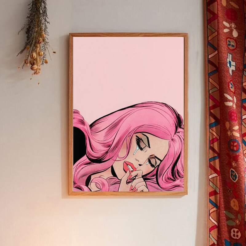 

Girl Print Wall Painting Without Frame