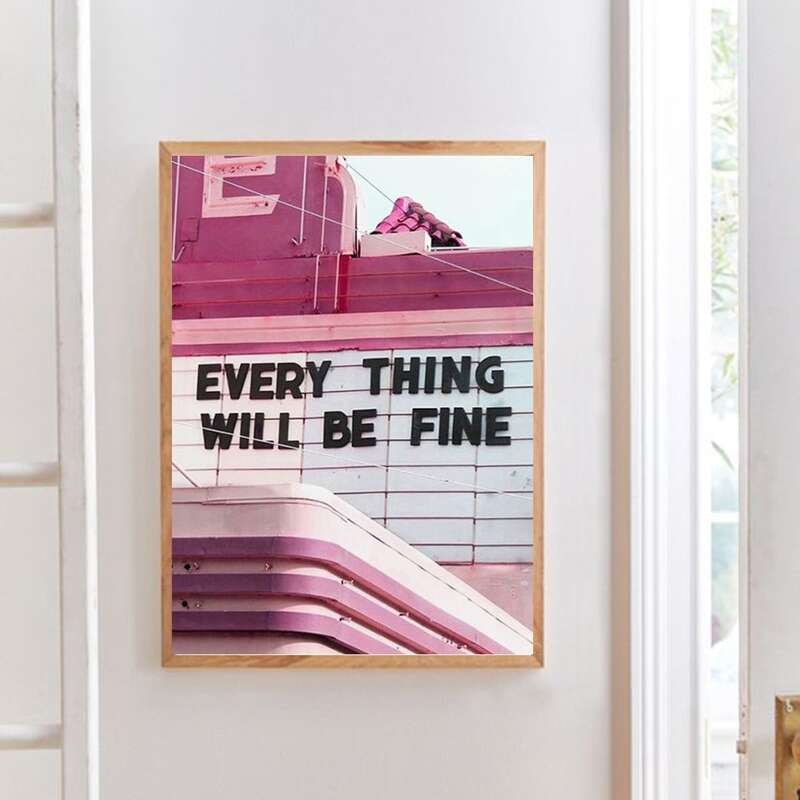 

Slogan Graphic Wall Painting Without Frame, Multicolor