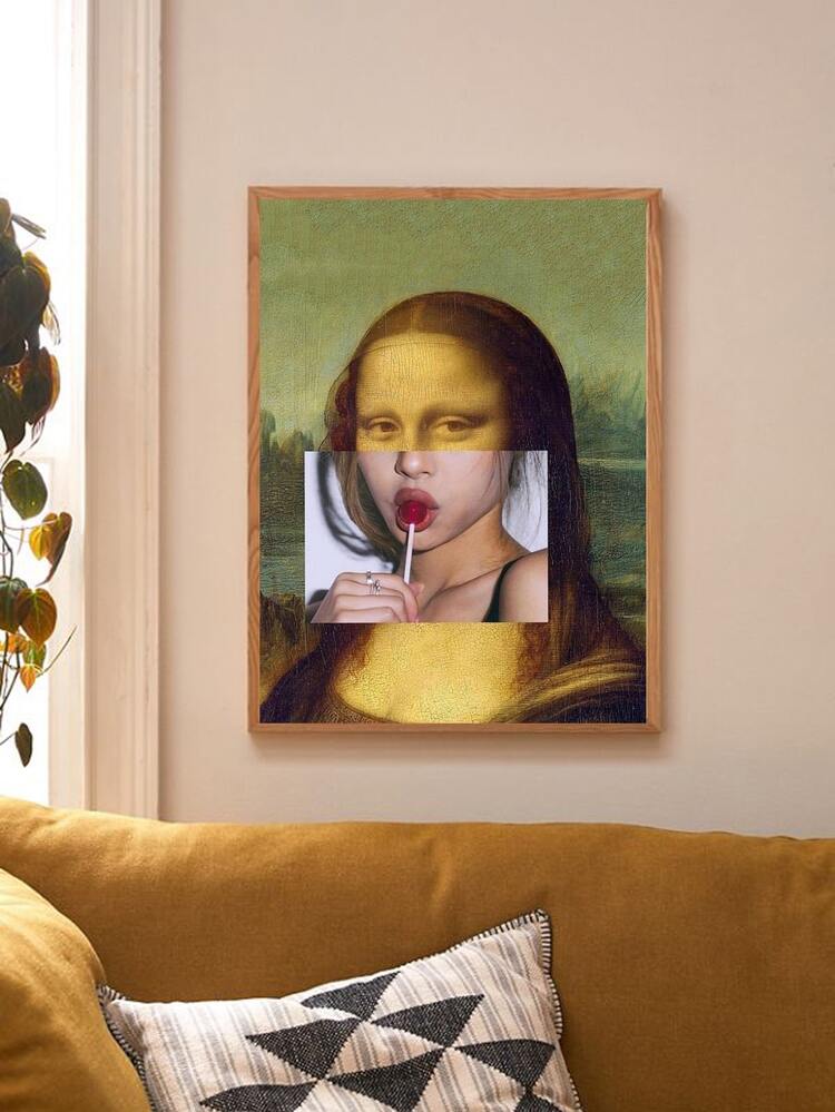 Pintura de pared con estampado de pintura al óleo sin marco - Multicolor - Añade 2