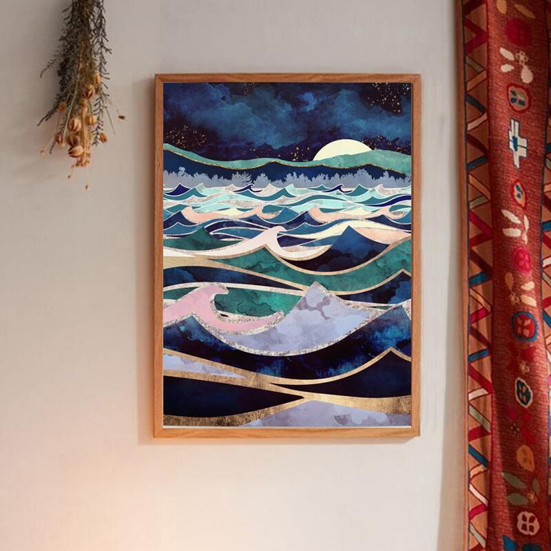 

Mountain Print Wall Painting Without Frame, Multicolor