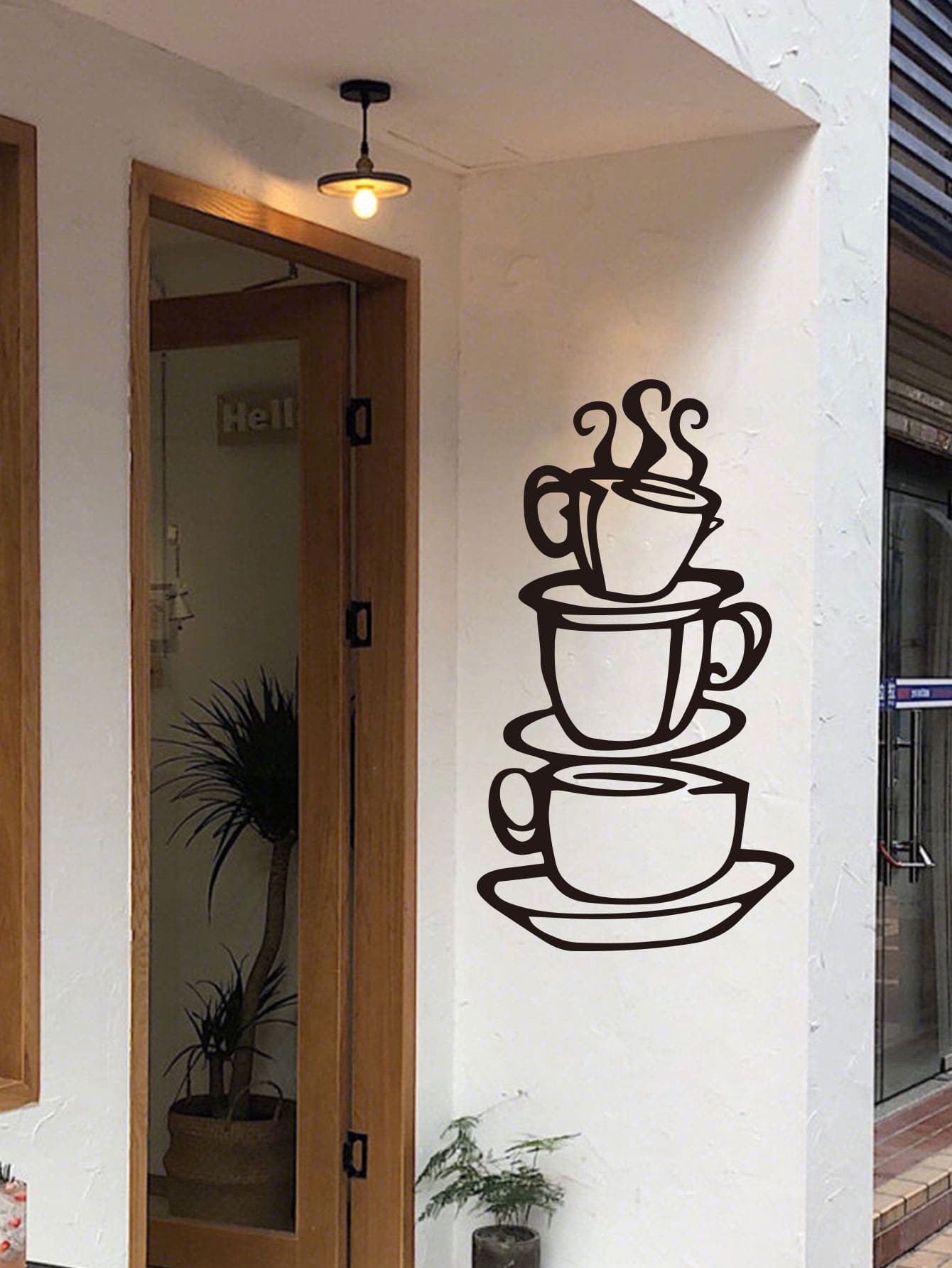 Coffee Print Wall Sticker - Black - View 1