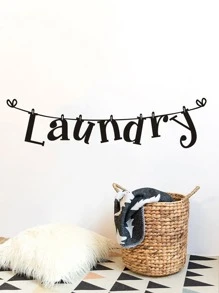 字母圖案墻面貼紙 - 黑色 - 查看 1