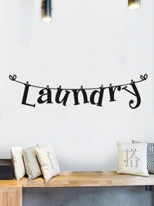 字母圖案墻面貼紙 - 黑色 - 查看 2