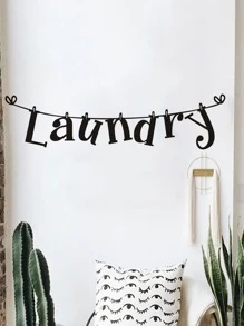 字母圖案墻面貼紙 - 黑色 - 查看 3