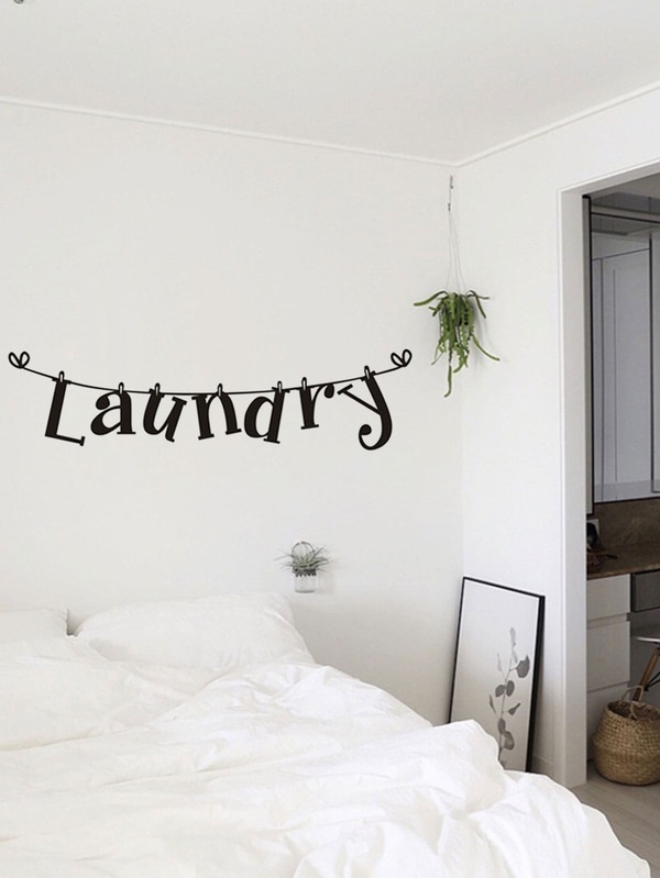 Letter Graphic Wall Sticker SHEIN USA