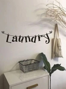 字母圖案墻面貼紙 - 黑色 - 查看 6