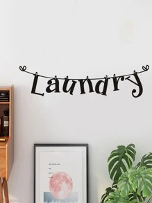 字母圖案墻面貼紙 - 黑色 - 查看 7