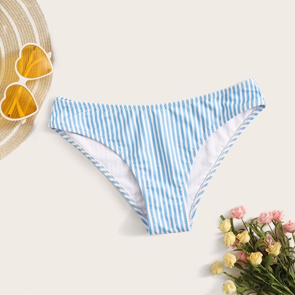 

Striped Print Bikini Panty, Blue