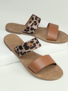 leopard 2 strap sandals