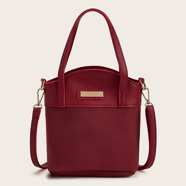 

Сумка-сэтчел с металлической деталью, Красный